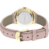 Timex Indiglo White Dial Pink Leather Strap Women Watch TW2V25200