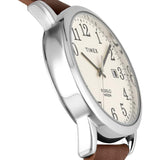 Timex Indiglo White Dial Brown Leather Strap Unisex Watch TW2V68700