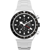 Timex Chronograph GMT Black Dial Silver Stainless Steel Strap Men Watch TW2V69800