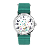 Timex Peanuts Weekender Green Fabric Strap Women Watch TW2V78000