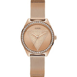 Guess Tri Glitz Rose Gold Dial Milanese Strap Women Watch W1142L4