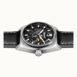 Ingersoll The Vert Automatic Skeleton Dial Black Leather Strap Men's Watch I14301