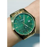 Casio General Green Dial Gold Stainless Steel Strap Men Watch MTP-VD03G-3AUDF-P