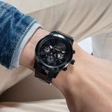 GUESS CHRONO-LOOK BLACK STEEL WATCH GW0627G3