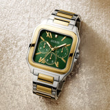 GUESS DIAMOND GREEN DIAL TWO-TONE STEEL WATCH GW0631G1