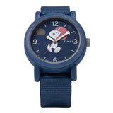 TIMEX x PEANUTS SNOOPY FOOTBALL BLUE FABRIC STRAP WATCH TW2W48500