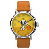 TIMEX STANDARD x PEANUTS BASKETBALL BROWN LEATHER STRAP WATCH TW2W51900