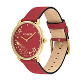 COACH ELLIOT STARS DIAL RED LEATHER STRAP WATCH 14504378