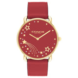 COACH ELLIOT STARS DIAL RED LEATHER STRAP WATCH 14504378