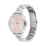 COACH KITT CRYSTAL PINK CHRONOGRAPH SILVER STEEL WATCH 14504392