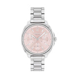 COACH KITT CRYSTAL PINK CHRONOGRAPH SILVER STEEL WATCH 14504392