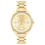 COACH KITT CRYSTAL PINK CHRONOGRAPH GOLD STEEL WATCH 14504393