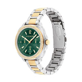 COACH KITT CRYSTAL GREEN CHRONOGRAPH TWO-TONE WATCH 14504394