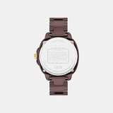 COACH KITT CRYSTAL BURGUNDY CERAMIC BRACELET WATCH 14504403