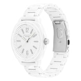 COACH KITT CRYSTAL WHITE CERAMIC BRACELET WATCH 14504407