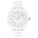 COACH KITT CRYSTAL WHITE CERAMIC BRACELET WATCH 14504407