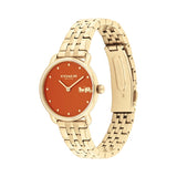 COACH ELLIOT HORSE & CARRIAGE RED DIAL GOLD-TONED BRACELET WATCH 14504446