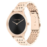 CALVIN KLEIN TIMELESS CRYSTAL ROSE GOLD STEEL WATCH 25100003