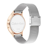 CALVIN KLEIN TIMELESS CRYSTAL SILVER MESH STEEL WATCH 25100006