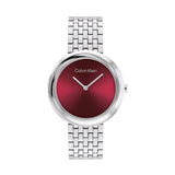 CALVIN KLEIN TWISTED BEZEL RED DIAL WATCH 25100064