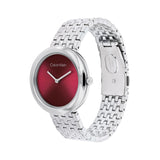 CALVIN KLEIN TWISTED BEZEL RED DIAL WATCH 25100064