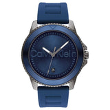 CALVIN KLEIN AQUEOUS BLUE ANALOG SILICONE WATCH 25200384