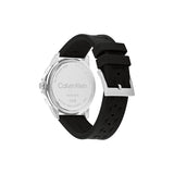 CALVIN KLEIN AQUEOUS BLACK SILICONE STRAP WATCH 25200386