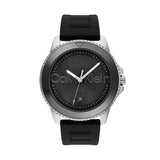 CALVIN KLEIN AQUEOUS BLACK SILICONE STRAP WATCH 25200386