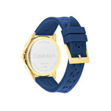 CALVIN KLEIN AQUEOUS GOLD DIAL BLUE SILICONE WATCH 25200425