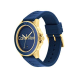 CALVIN KLEIN AQUEOUS GOLD DIAL BLUE SILICONE WATCH 25200425