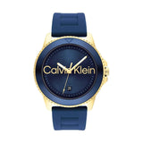 CALVIN KLEIN AQUEOUS GOLD DIAL BLUE SILICONE WATCH 25200425