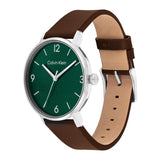 CALVIN KLEIN MODERN GREEN DIAL LEATHER MEN'S WATCH 25200435