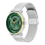 CALVIN KLEIN ICONIC AUTO GREEN DIAL MESH STEEL WATCH 25300005