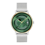 CALVIN KLEIN ICONIC AUTO GREEN DIAL MESH STEEL WATCH 25300005