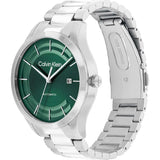 CALVIN KLEIN ICONIC AUTO GREEN DIAL STEEL WATCH 25300022