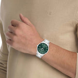 CALVIN KLEIN ICONIC AUTO GREEN DIAL STEEL WATCH 25300022