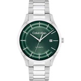 CALVIN KLEIN ICONIC AUTO GREEN DIAL STEEL WATCH 25300022