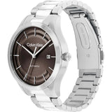 CALVIN KLEIN ICONIC AUTO BROWN DIAL STEEL WATCH 25300024