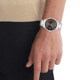 CALVIN KLEIN ICONIC AUTO BROWN DIAL STEEL WATCH 25300024