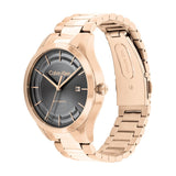 CALVIN KLEIN ICONIC AUTO BLACK DIAL ROSE GOLD STEEL WATCH 25300025