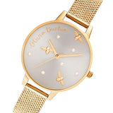 OLIVIA BURTON OB16PQ06 PEARLY QUEEN GOLD MESH WATCH OB16PQ06