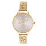 OLIVIA BURTON OB16PQ06 PEARLY QUEEN GOLD MESH WATCH OB16PQ06