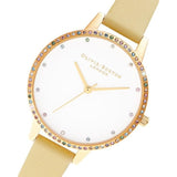 OLIVIA BURTON OB16RB20 RAINBOW BEZEL SUNSHINE & GOLD WATCH