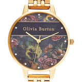 OLIVIA BURTON OB16VS01 PALE CRYSTALS GOLD STEEL WATCH