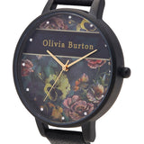 OLIVIA BURTON OB16VS05 PALE CRYSTALS BLACK STRAP WATCH