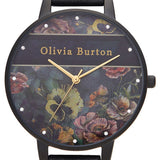 OLIVIA BURTON OB16VS05 PALE CRYSTALS BLACK STRAP WATCH