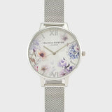 OLIVIA BURTON OBGSET145 SUNLIGHT FLORAL SILVER STEEL WATCH