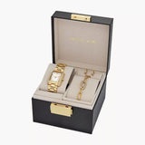 MICHAEL KORS MK4837SET EMERY THREE-HAND GOLD-TONED STEEL WATCH, BRACELET & EARRINGS GIFT SET