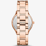 MICHAEL KORS MK7473 SLIM RUNWAY ROSE GOLD-TONE CURB LINK STEEL WATCH