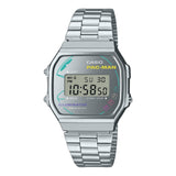 CASIO PAC-MAN COLLAB MODEL DIGITAL SILVER STEEL WATCH A168WEPC-7ADR-P